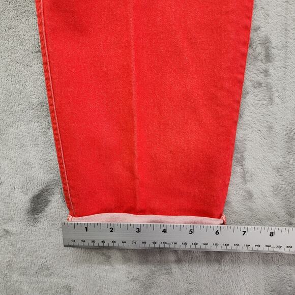 Style&Co Jeans Womens 14 Red Mid Rise Skinny Cuffed Crop Jegging Stretch Casual - Picture 11 of 12